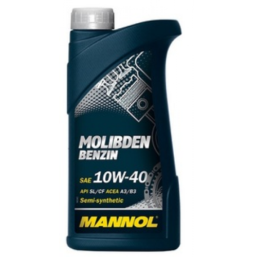 Масло моторное 10W40 MANNOL 1л полусинтетика Molibden Benzin SL/CF, A3/B3